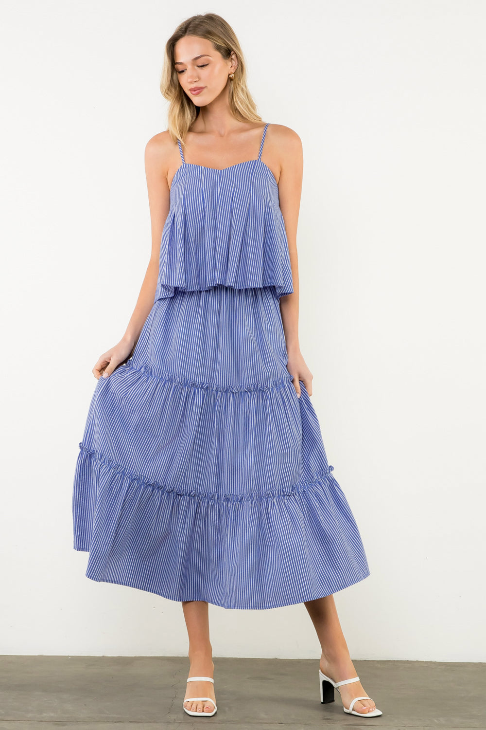 Long Striped Skirt - Blue