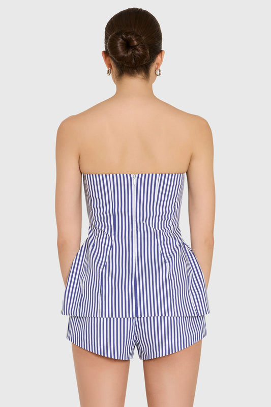 Linda Top in Bayhaven Stripe - Blue Ivory