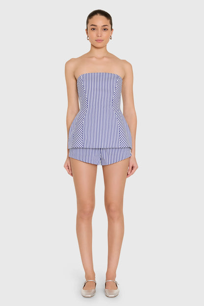 Linda Top in Bayhaven Stripe - Blue Ivory