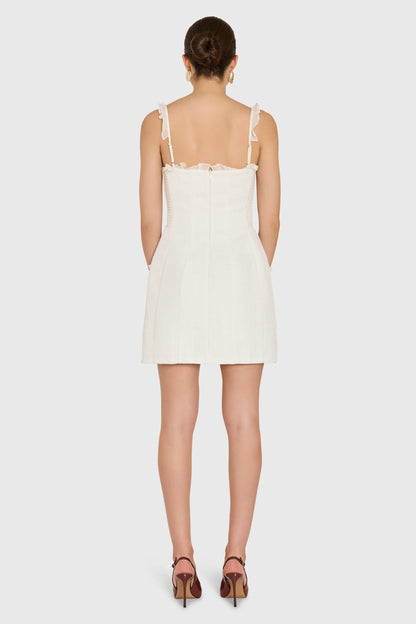 Andreina Dress in Camellia Tweed - Ivory