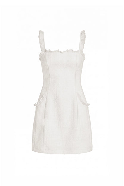 Andreina Dress in Camellia Tweed - Ivory