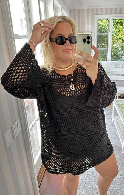 Show Me Your Mumu - Paula Pullover - Black Crochet