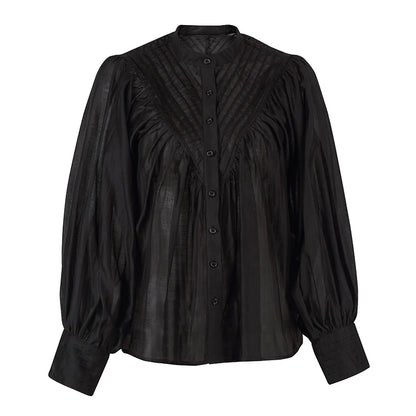 The Shiv Ruffled Shirt in Black