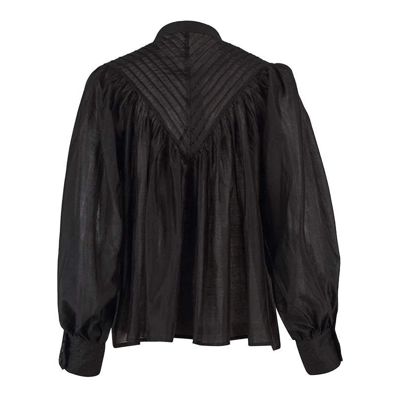 The Shiv Ruffled Shirt in Black