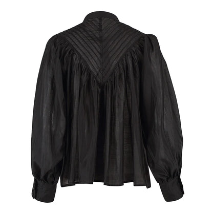 The Shiv Ruffled Shirt in Black