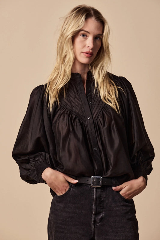 The Shiv Ruffled Shirt in Black