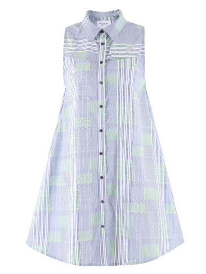 The Sleeveless Raya Dress - Fluorescent Block