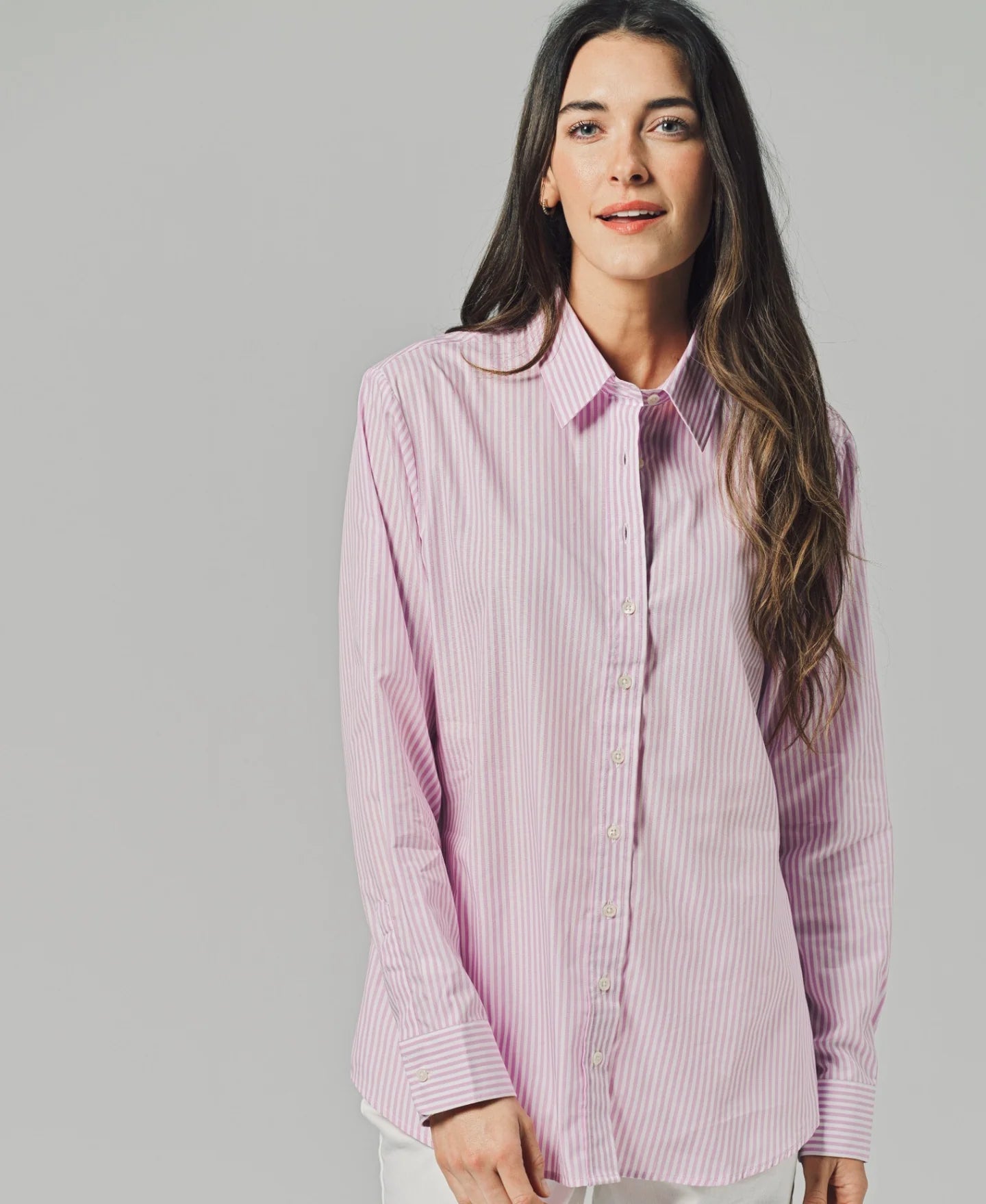 The Boyfriend Shirt - Lilac/White Stripe