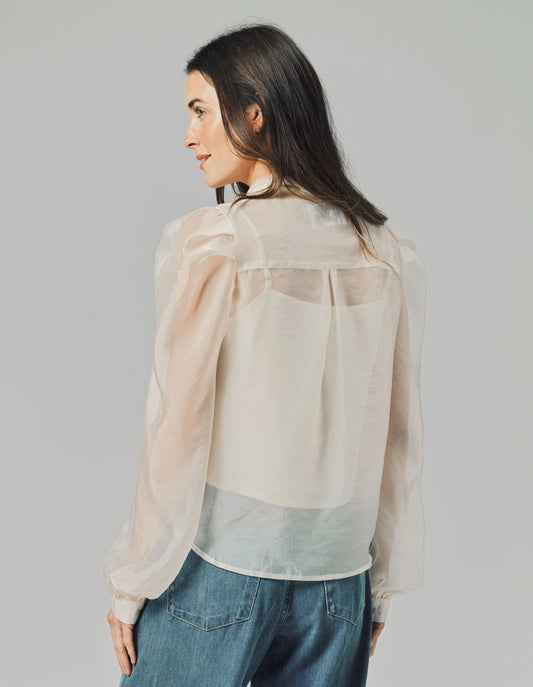 The Long Sleeve French Bow Shirt - Ivory