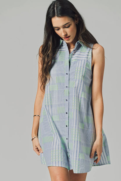 The Sleeveless Raya Dress - Fluorescent Block