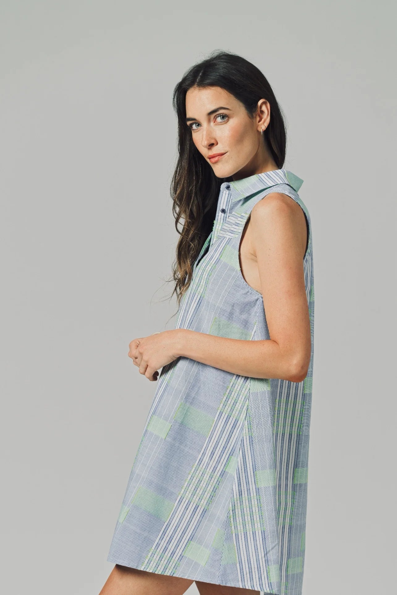 The Sleeveless Raya Dress - Fluorescent Block