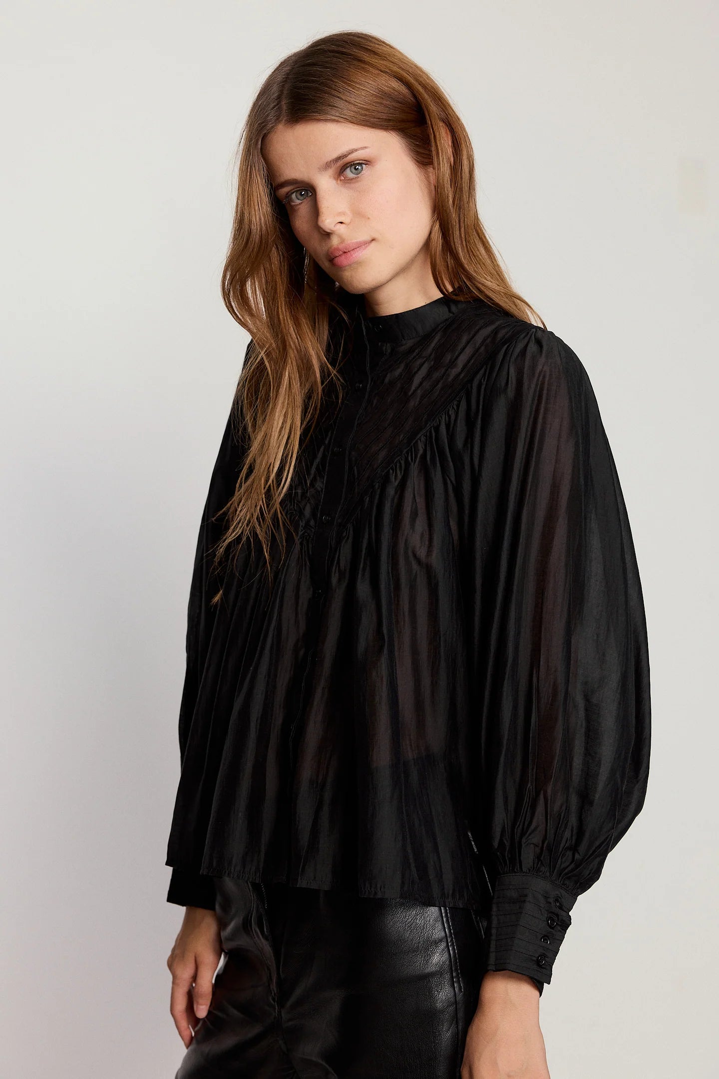 The Shiv Ruffled Shirt in Black