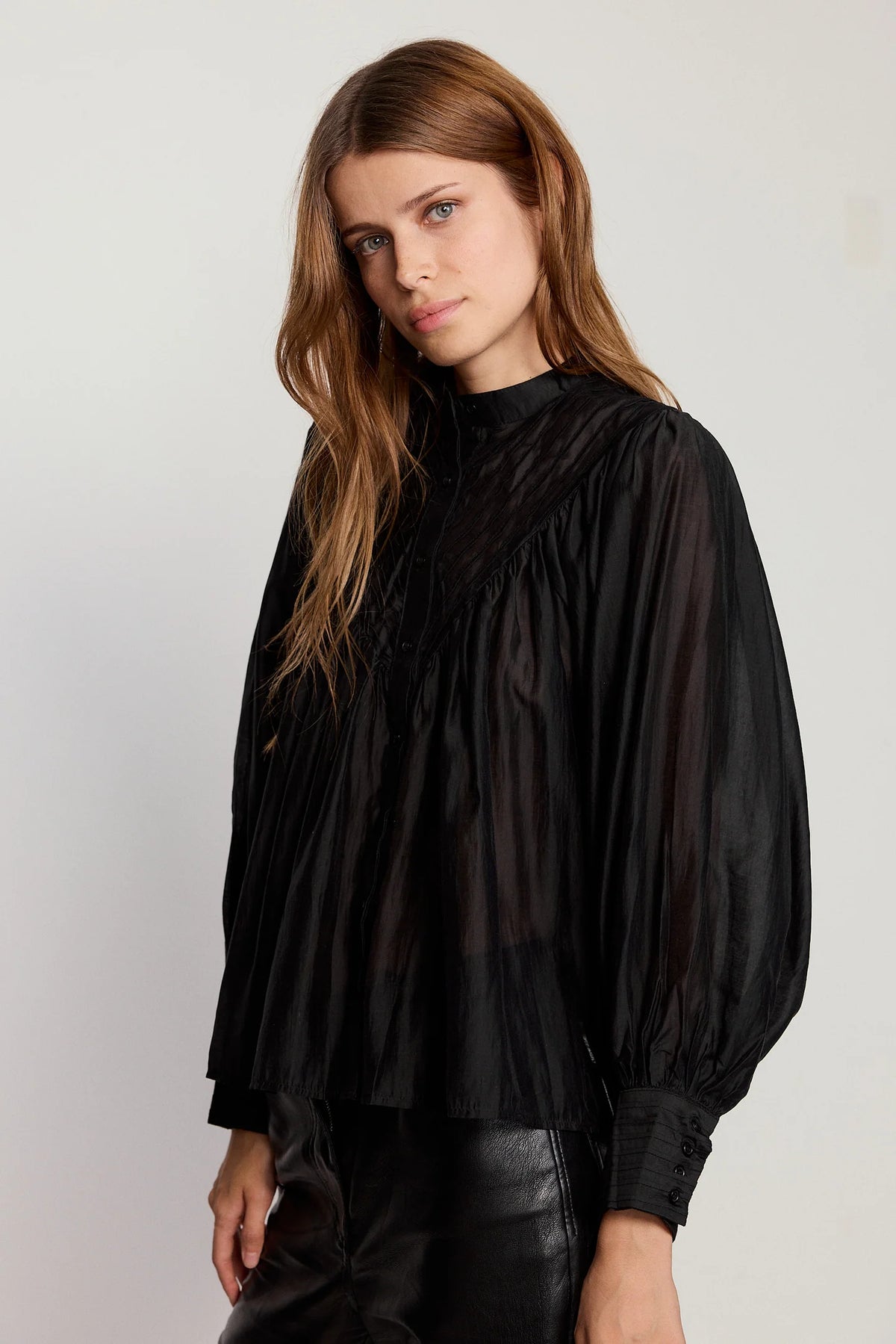The Shiv Ruffled Shirt in Black