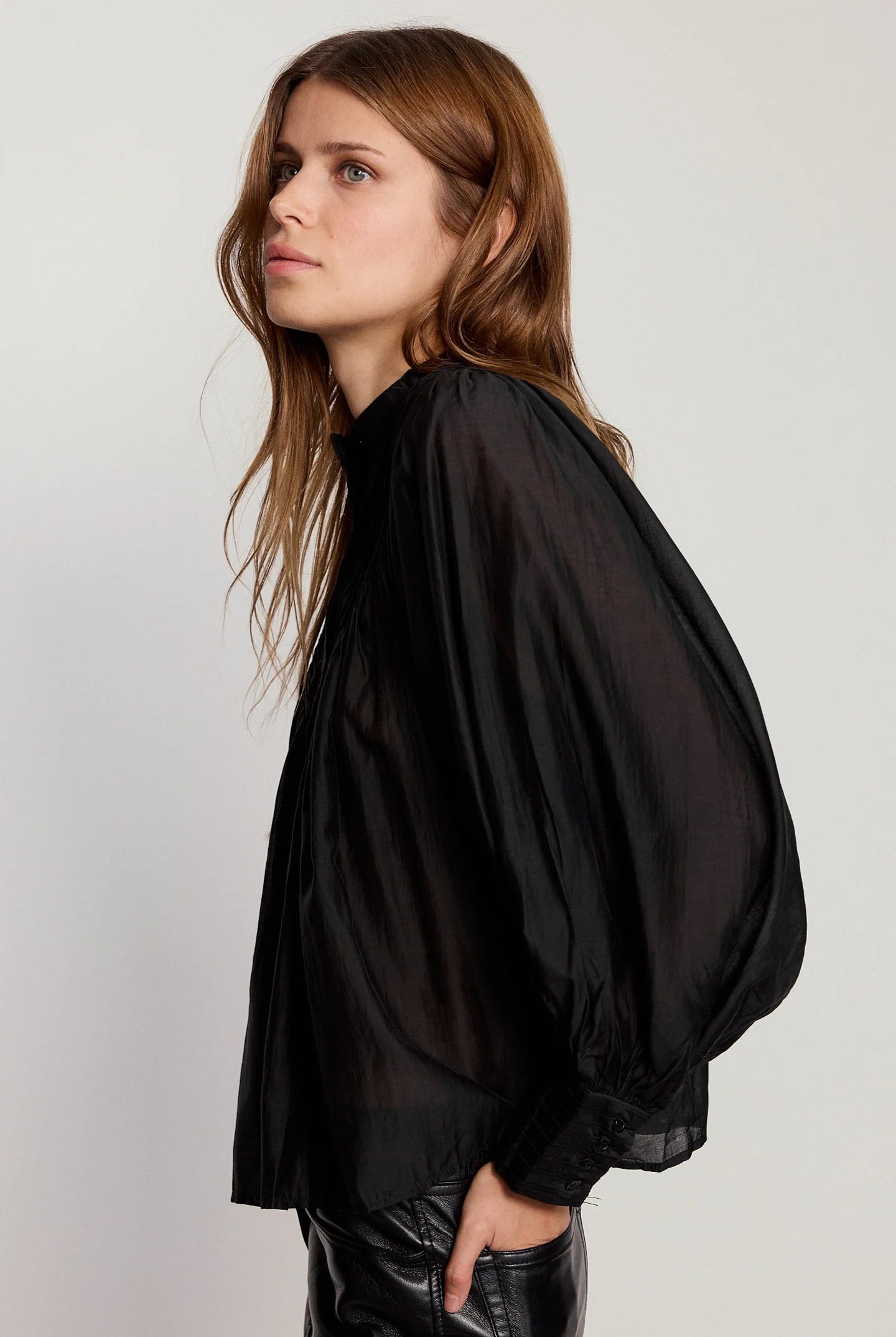 The Shiv Ruffled Shirt in Black