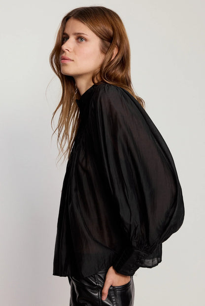 The Shiv Ruffled Shirt in Black