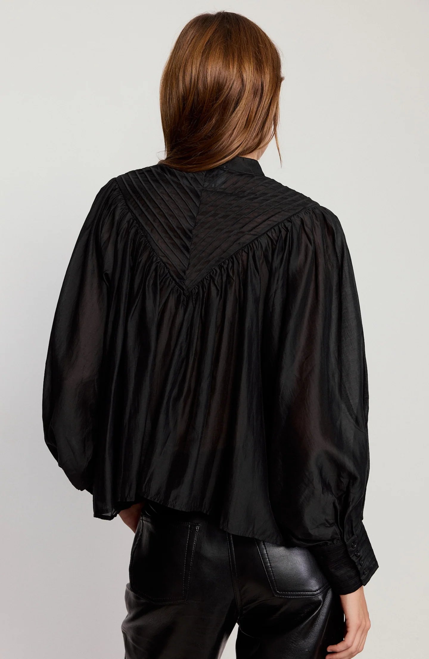 The Shiv Ruffled Shirt in Black