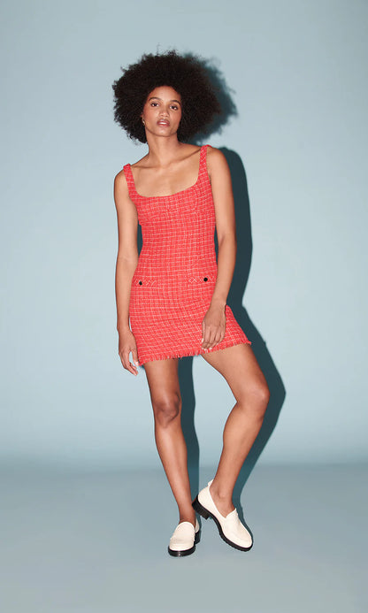 Saylor - Velma Tweed Mini Dress - Red