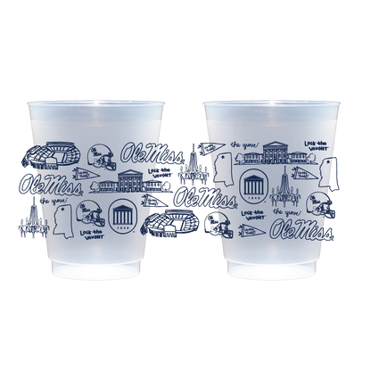 Ole Miss Shatterproof Cups - Set of 8