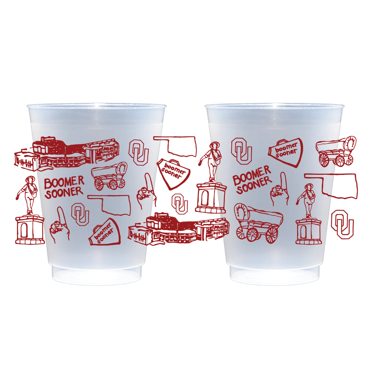 OU Shatterproof Cups - Set of 8