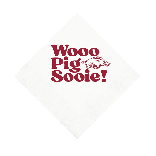Arkansas Cocktail Napkins - White