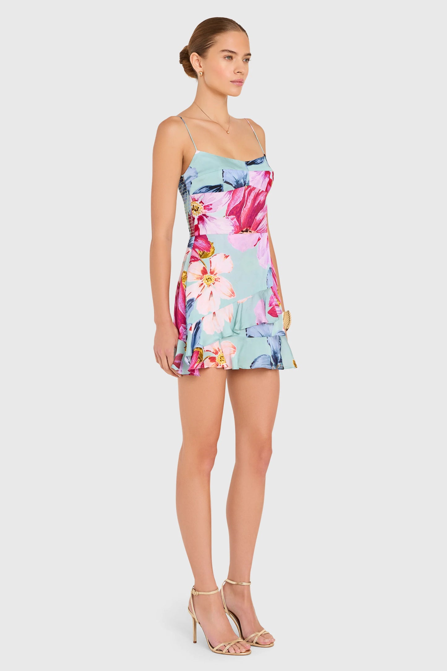 Magnolia Romper in Daphne Floral - Blue Multi
