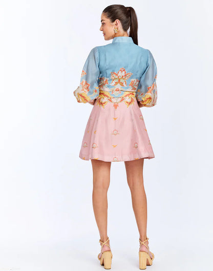 Mestiza - Valencia Mini Dress - Blue/Pink