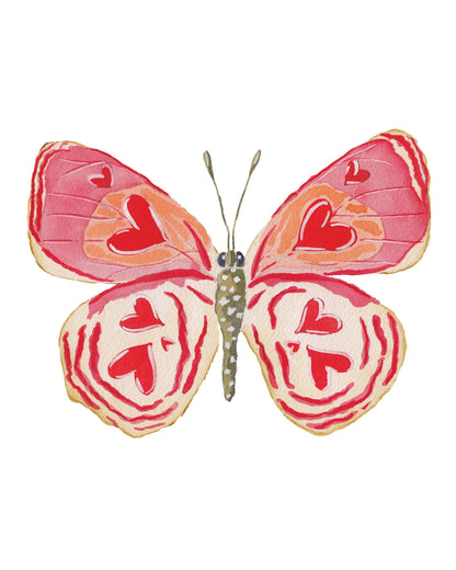Heart Butterfly Acrylic Art Block