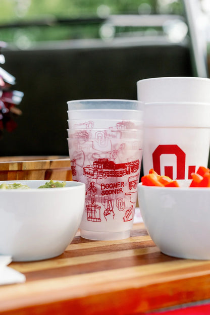 OU Shatterproof Cups - Set of 8