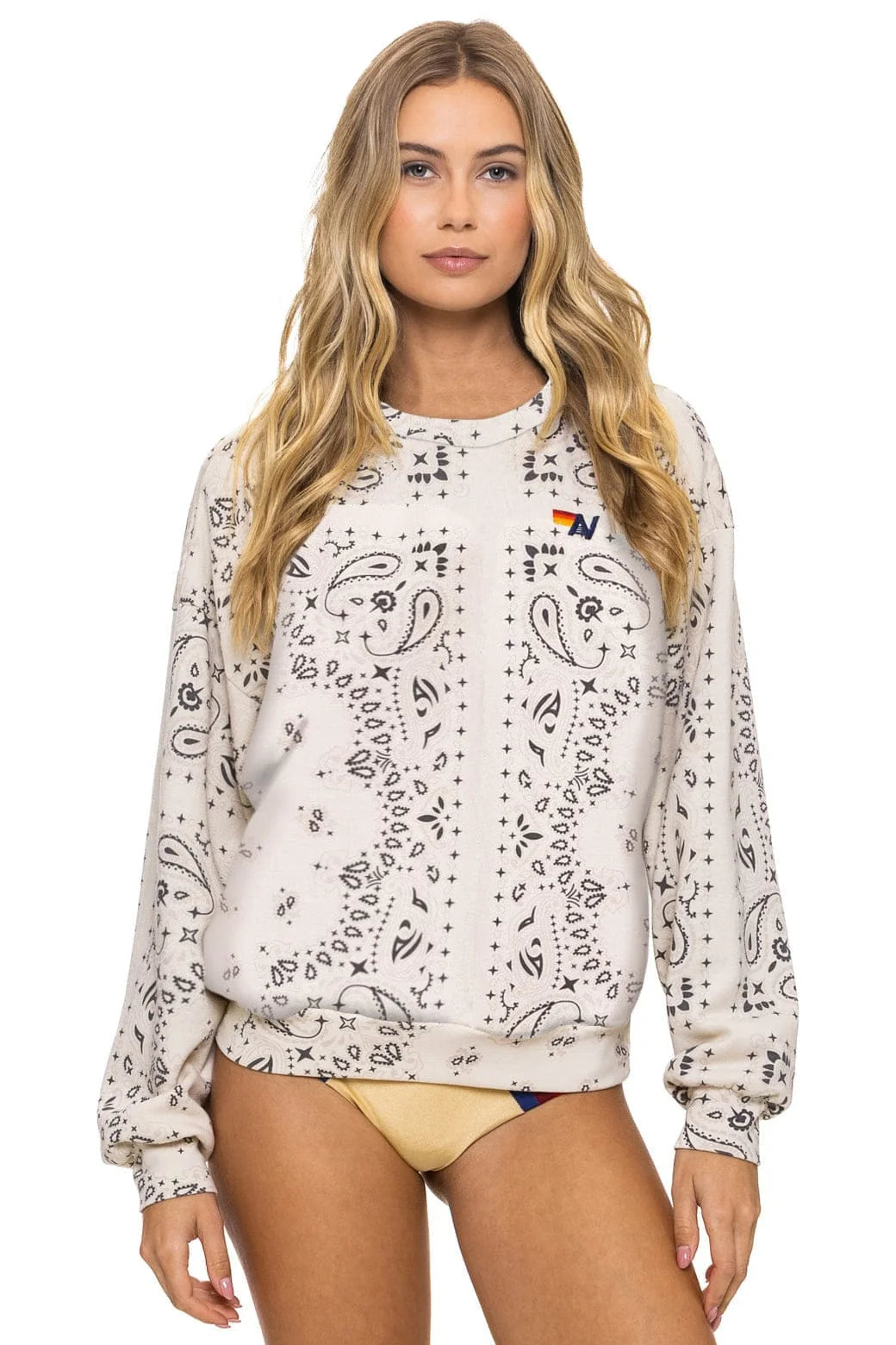 BANDANA RELAXED CREW SWEATSHIRT - VINTAGE WHITE