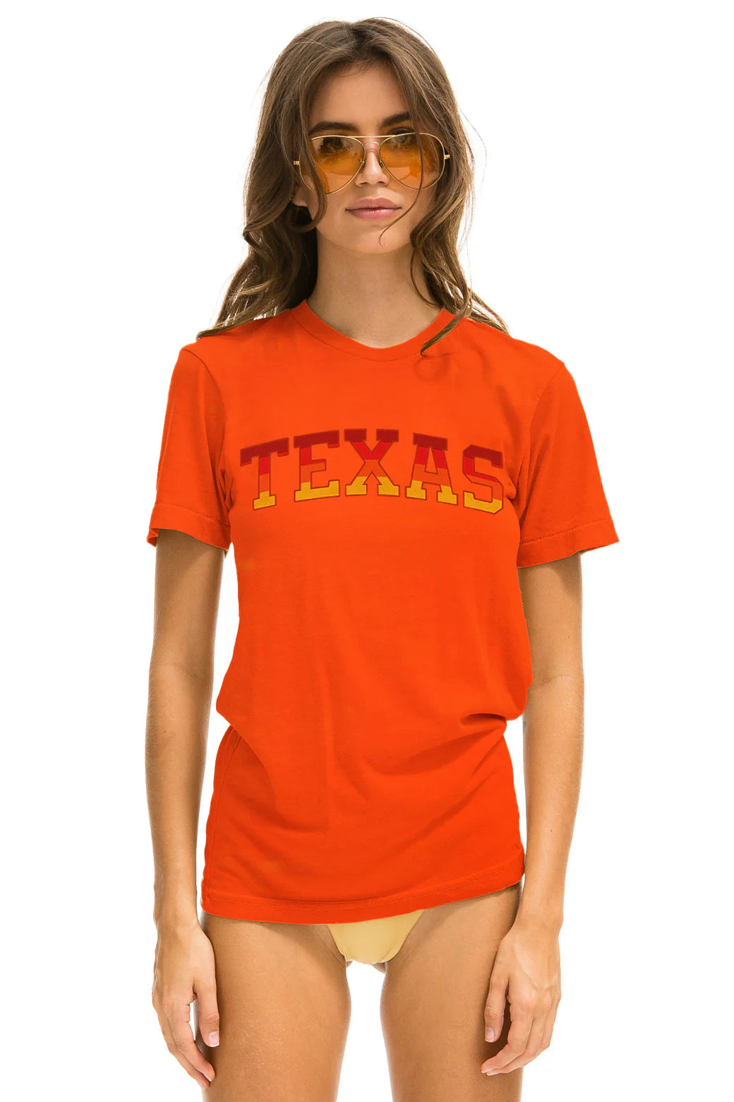 Aviator Nation - University of Texas Crew Tee Shirt - Orange