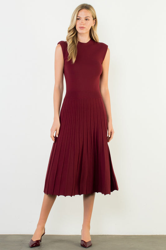 Sleeveless Knit Maxi Dress - Burgundy
