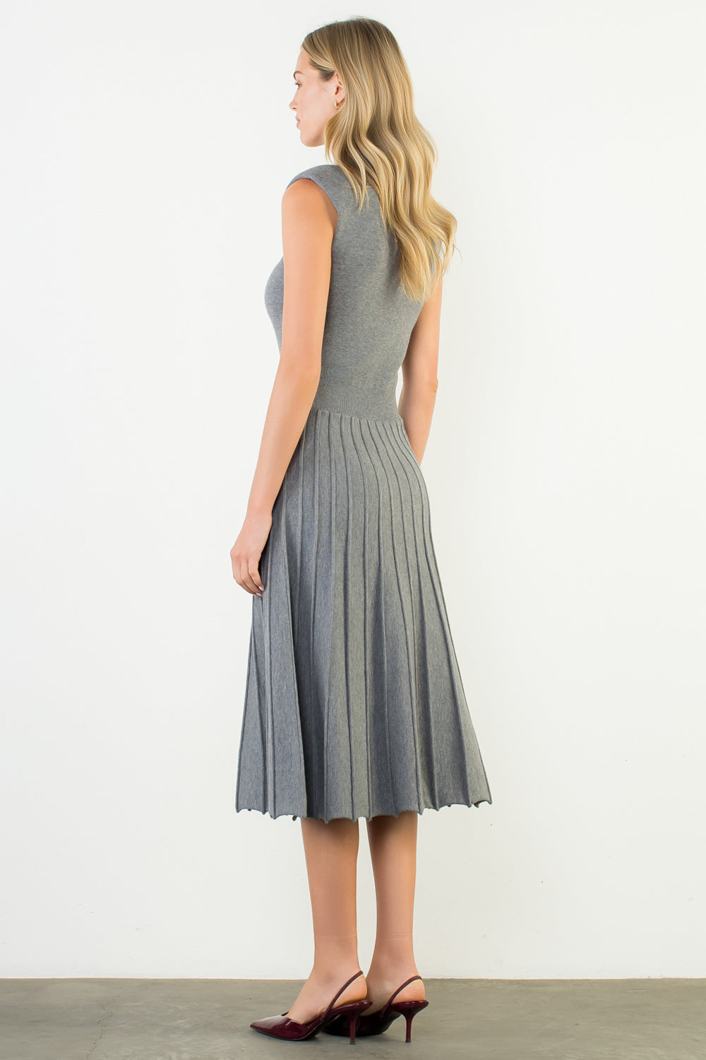 Sleeveless Knit Maxi Dress - Heather Grey