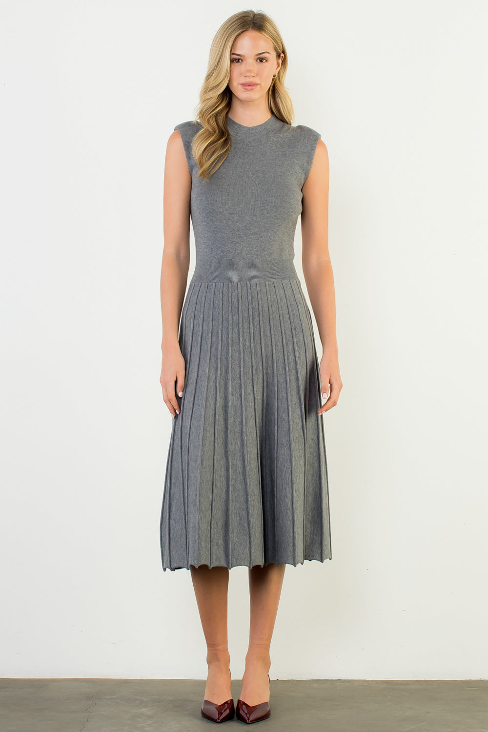 Sleeveless Knit Maxi Dress - Heather Grey