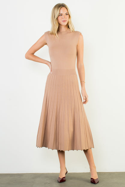Sleeveless Knit Maxi Dress - Beige