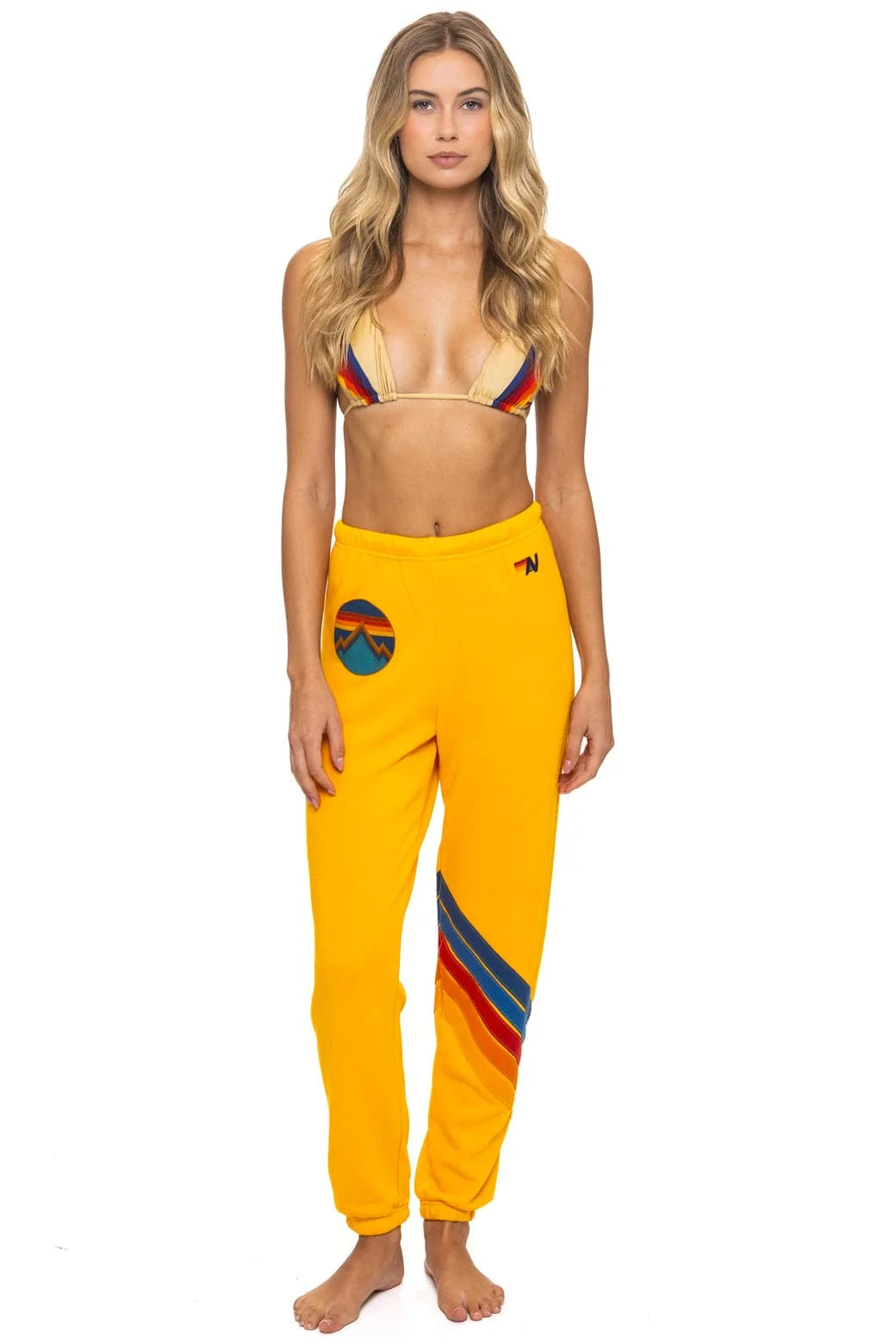 ALL SEASONS CIRCLE CHEVRON SWEATPANTS - GOLD