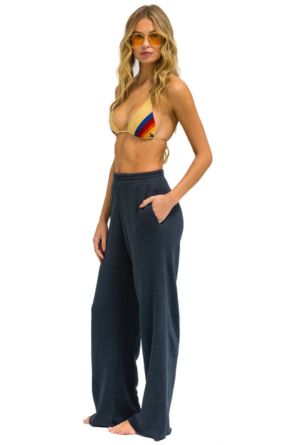 Aviator Nation - Wide Leg - Womens Pocket Sweatpants - Charcoal