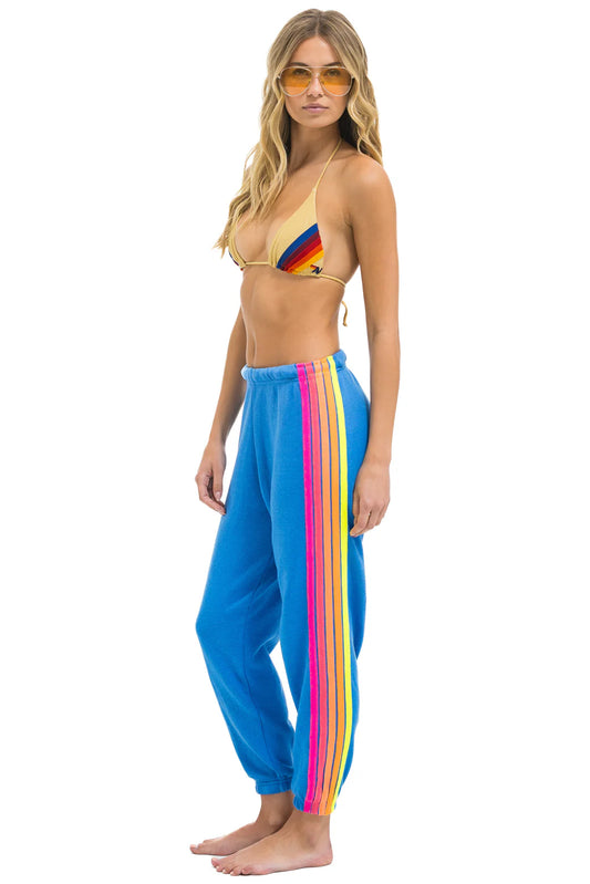 Aviator Nation - 5 Stripe Sweatpants - Cobalt / Neon