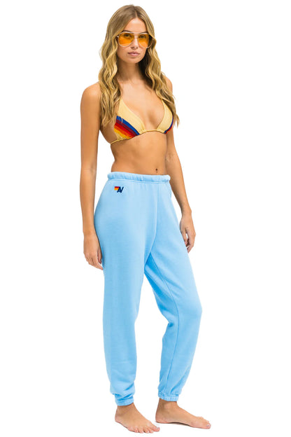 Aviator Nation - 5 Stripe Sweatpants - Sky/Rainbow