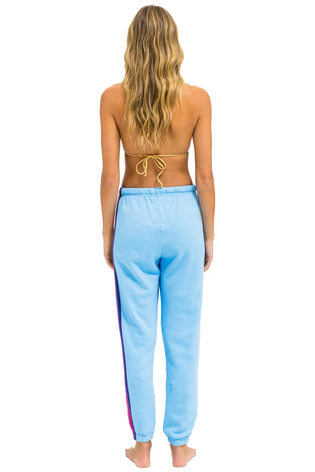 Aviator Nation - 5 Stripe Sweatpants - Sky/Rainbow