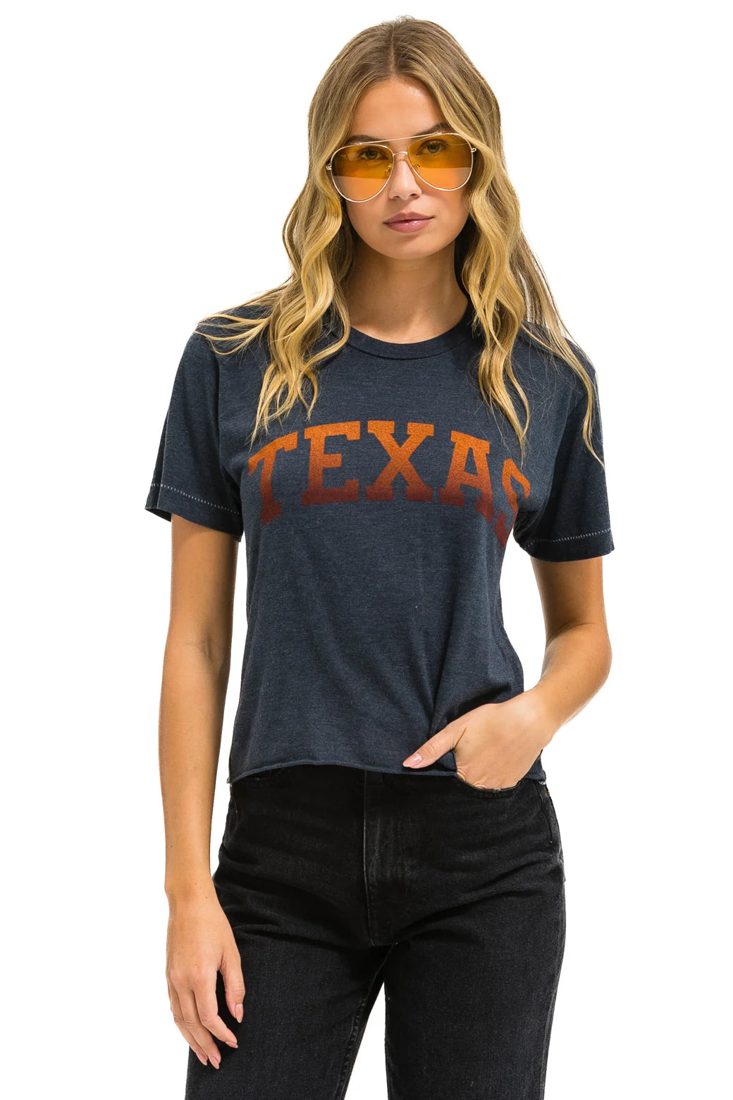 Aviator Nation - University of Texas Bolt Boyfriend Tee - Charcoal