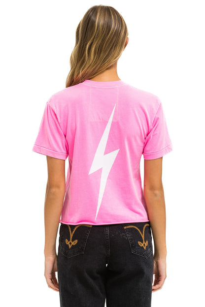 Aviator Nation - University of Texas Bolt Hookem Boyfriend Tee - Neon Pink