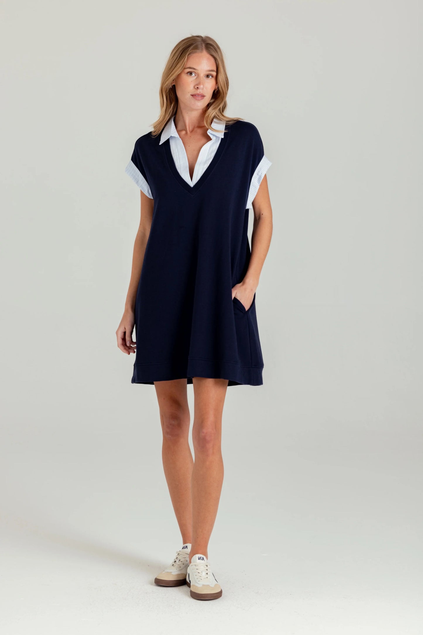 Elenor Dress - Navy