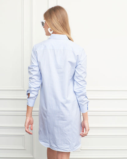The Shirt - The WFH Dress - Blue/White Stripe