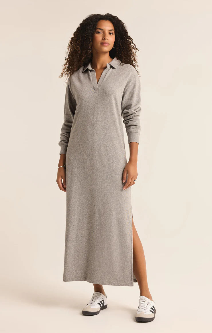 Z SUPPLY - Aspen Maxi Sweatshirt Dress - Classic Heather Grey