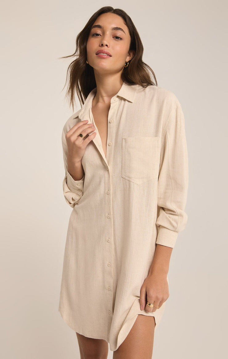 Z SUPPLY - Dover Linen Mini Dress - Flax