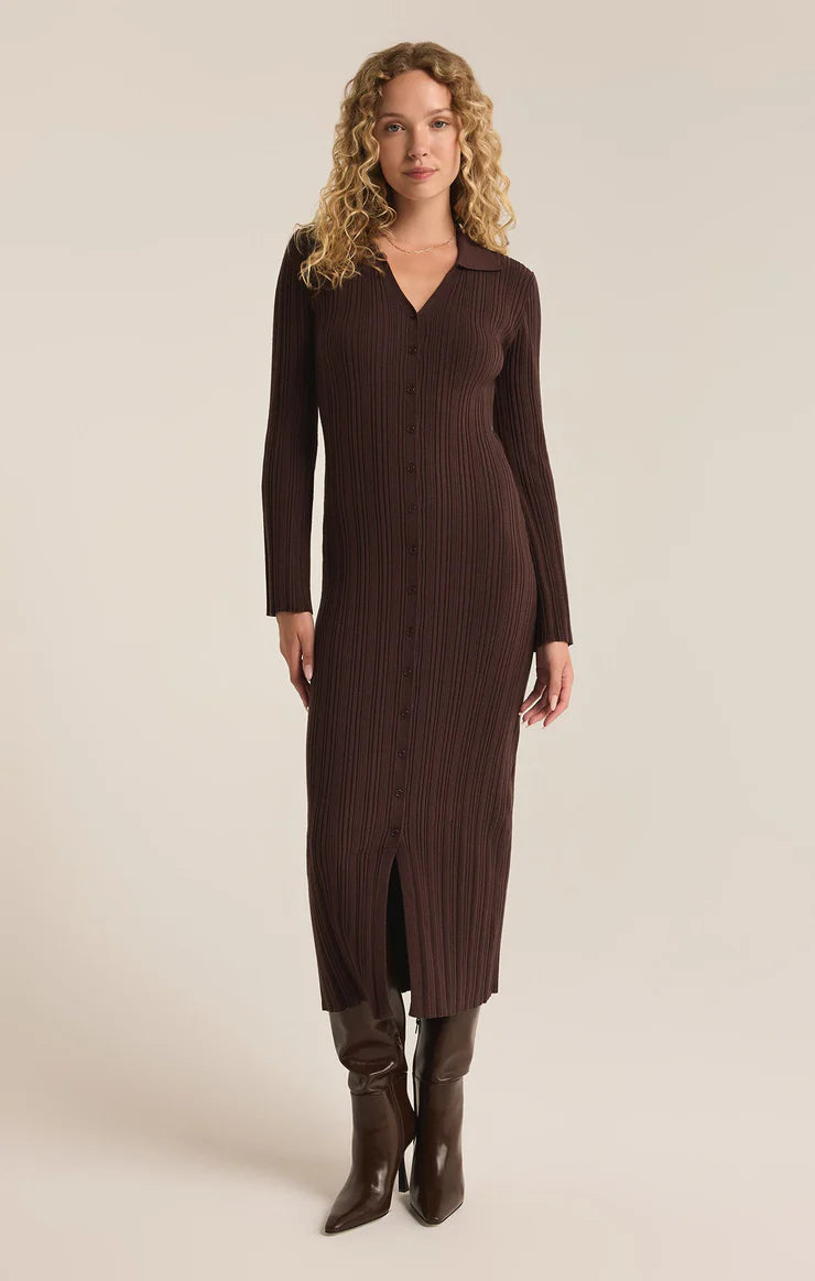 Z SUPPLY - Danity Sweater Dress - Coffee Bean