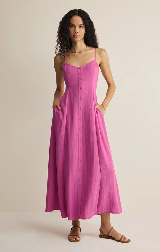 Angel Eyes Midi Dress - Berry Blush