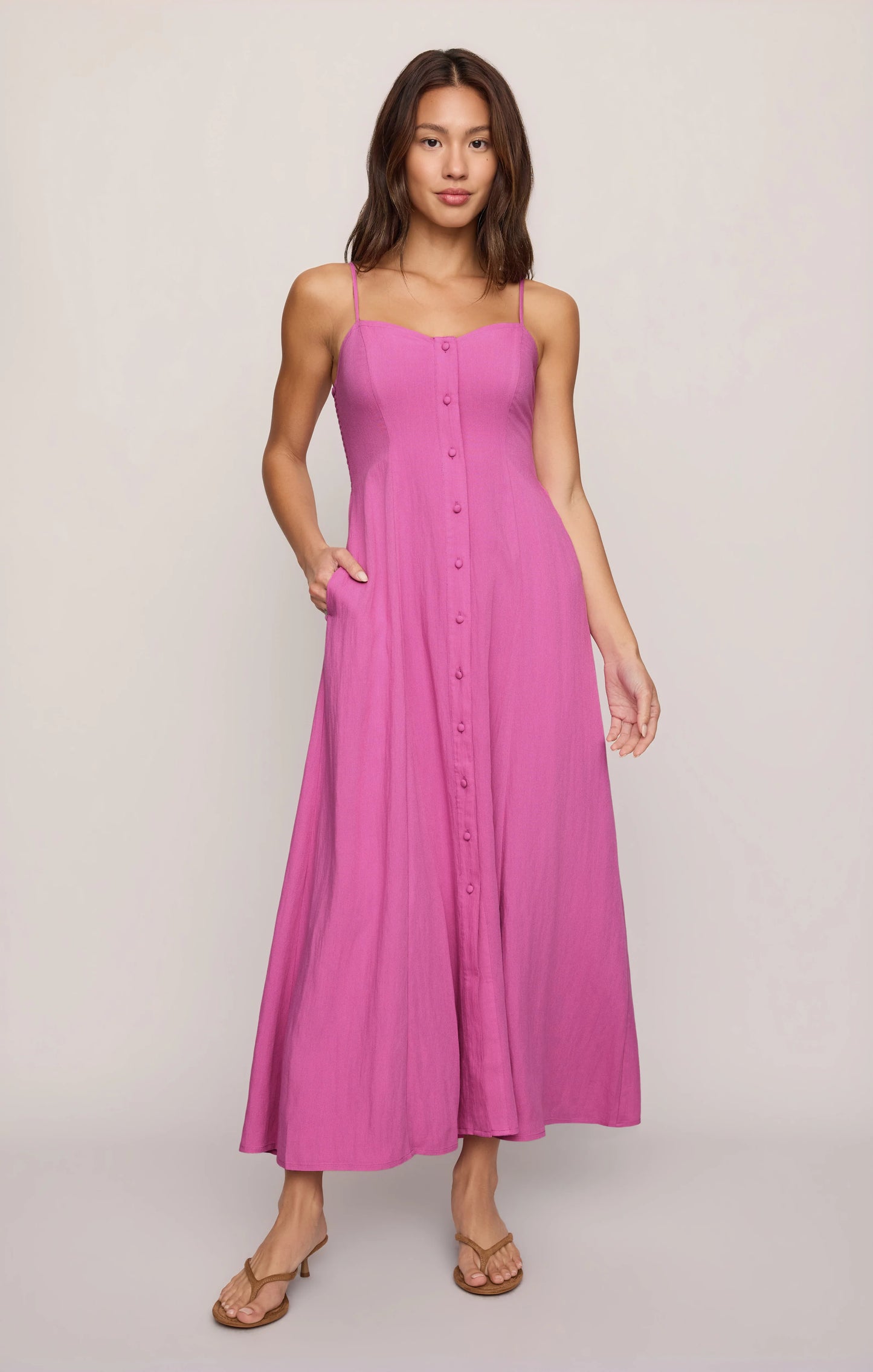 Angel Eyes Midi Dress - Berry Blush