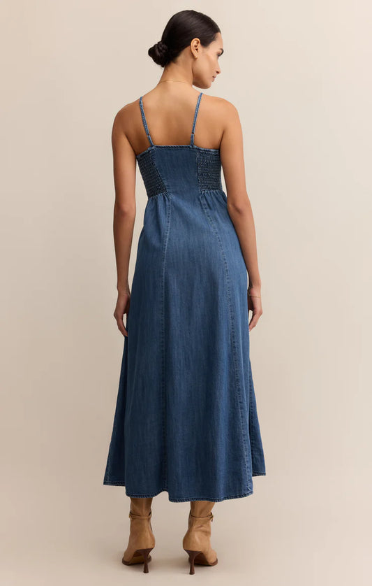 Angel Eyes Denim Midi Dress - Medium Indigo