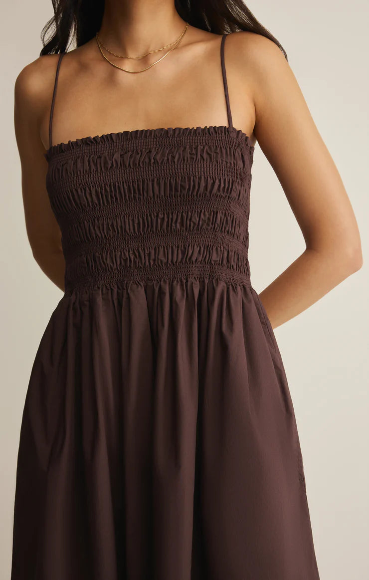 Cornelia Getaway Midi Dress - Chocolate Cherry